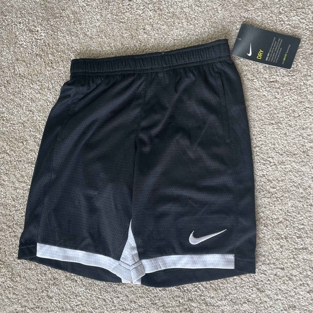 Nike Dri Fit kids quick-dry poly-blend shorts w/ drawstring elasticized waist